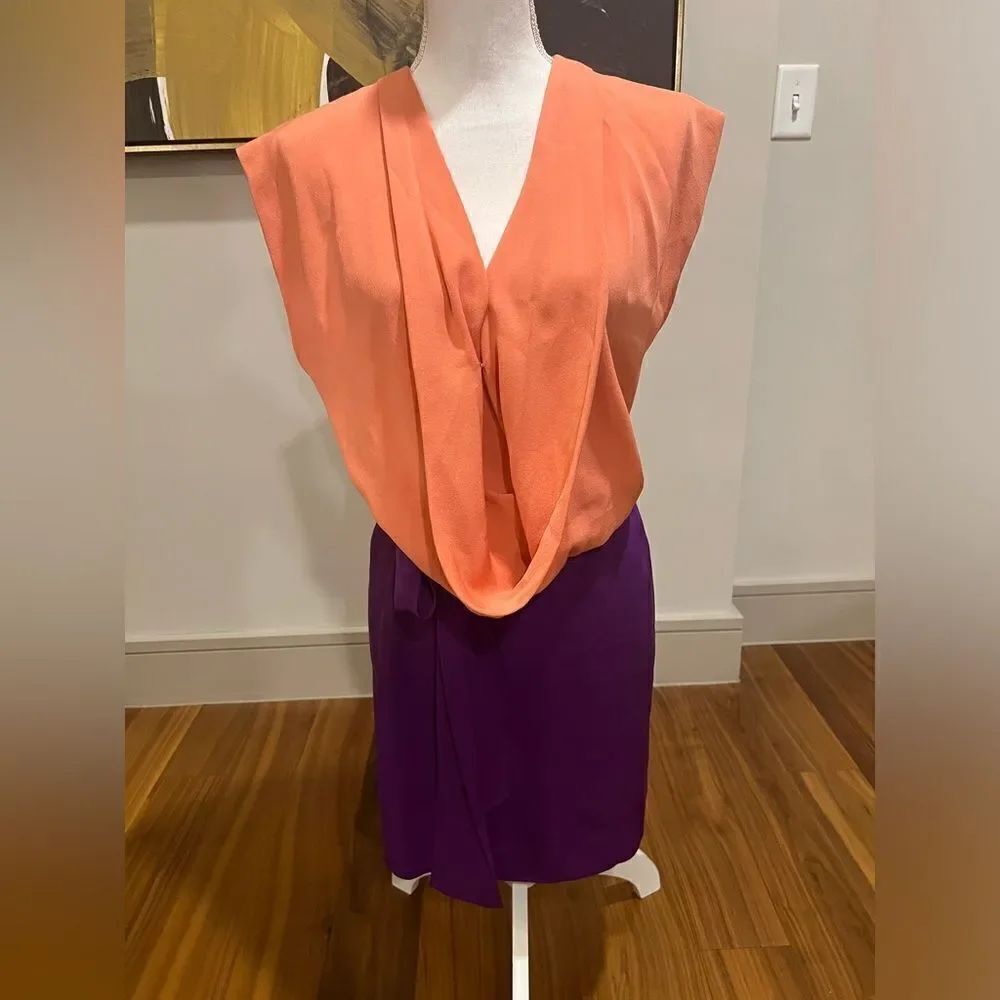 Diane Von Furstenberg color block dress size 4 - Picture 4 of 11